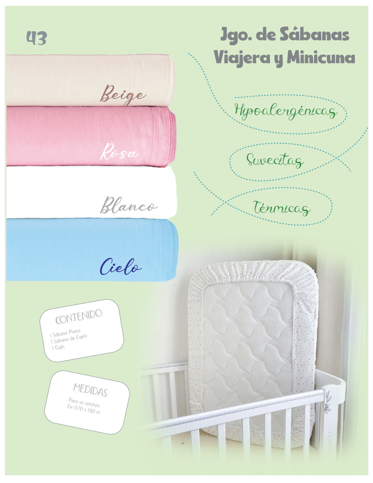 Sábanas para Cuna Viajera y Minicuna